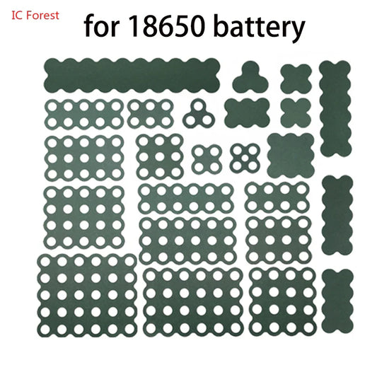 2-6P Hollow & Solid 18650 Li-ion Battery Insulating Gaskets – Positive Pole Protective Stickers with Highland Barley Paper Design
