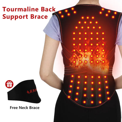 Tourmaline Magnetic Heated Vest — Self-Heating Thermal Waist Brace & Lumbar Support Corset for Posture Correction and Pain Relief