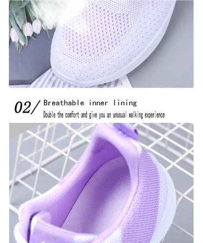 Spring New Women's Lightweight Mesh Running Shoes, Soft Sole Sport Casual Sneakers