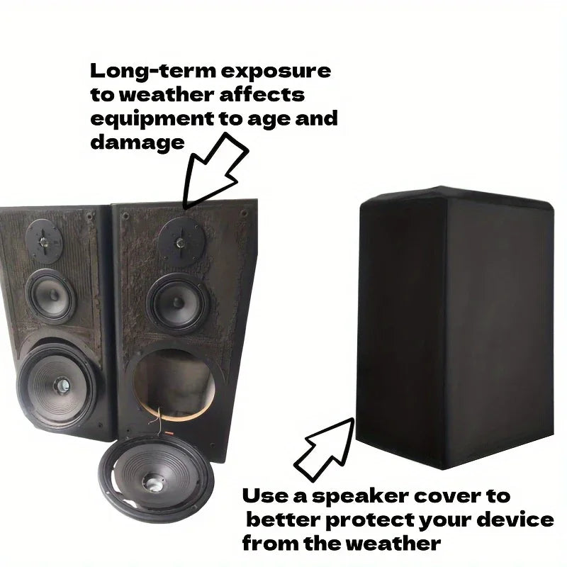 Durable Black 210D Oxford Speaker Cover – Water & Dust Resistant Protective Case for Home Theater & Outdoor Sound Systems, Multiple Sizes Available
