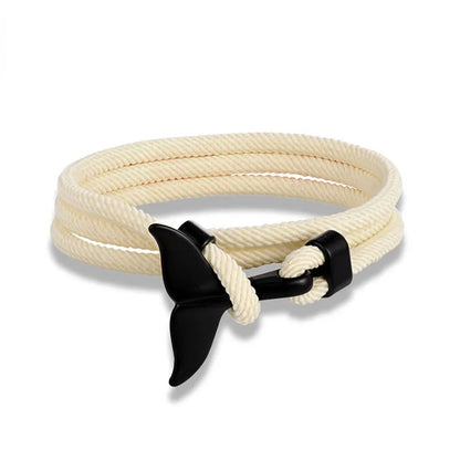 Whale Tail Anchor Bracelet - Adjustable Ocean Style Rope Couple Friendship Jewelry