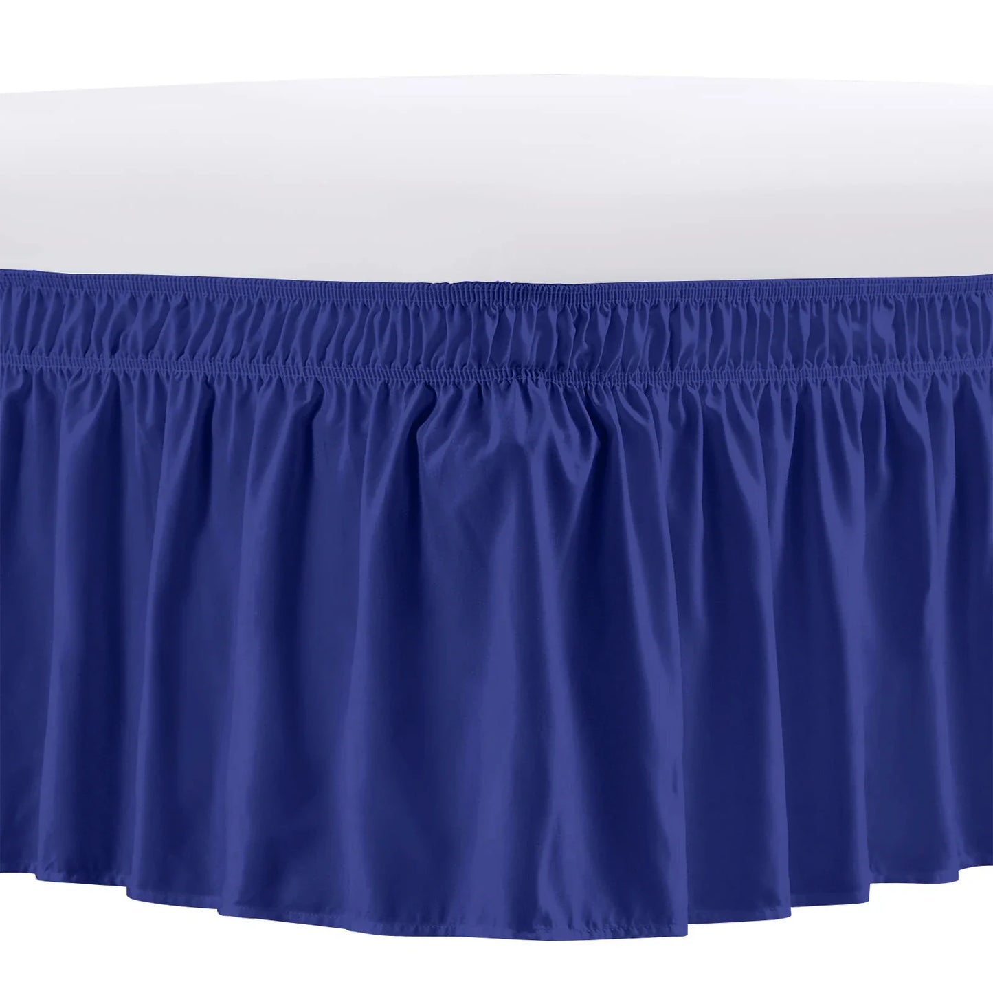 Elastic Wrap-Around Bed Skirt – Wrinkle, Fade & Shrink Resistant Dust Ruffle Easy-Fit Bedding Cover for Adjustable Beds