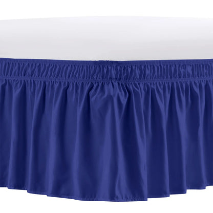 Elastic Wrap-Around Bed Skirt – Wrinkle, Fade & Shrink Resistant Dust Ruffle Easy-Fit Bedding Cover for Adjustable Beds