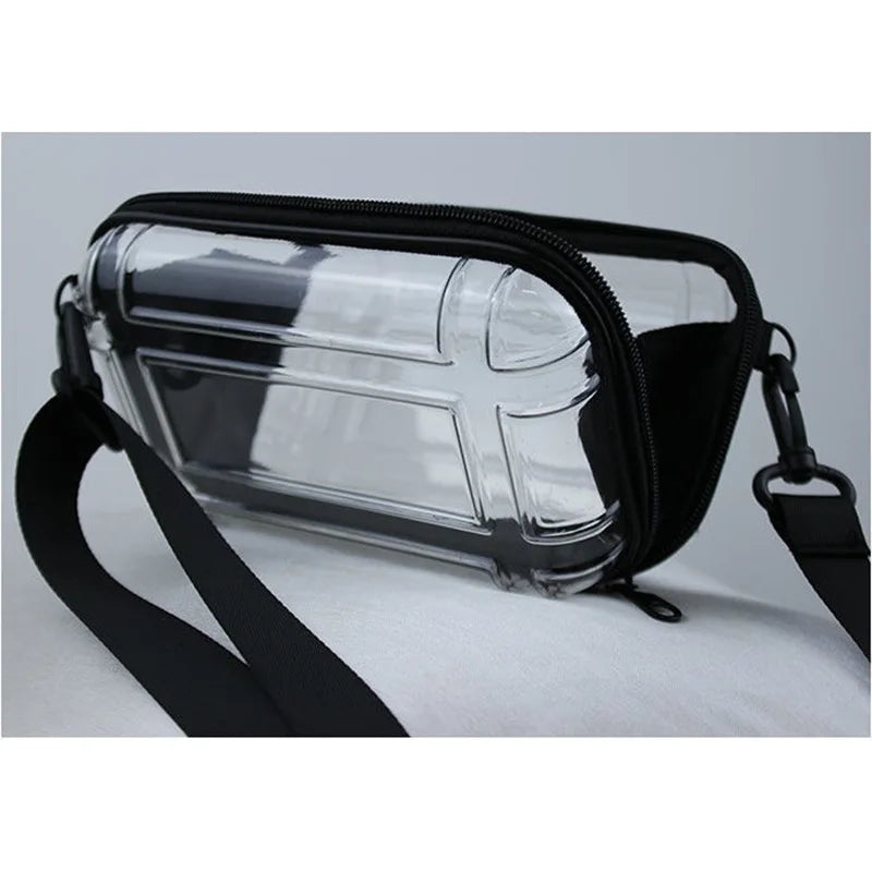 Clear Waterproof Crossbody Bag - Transparent Portable Shoulder Tote for Travel, Shopping & Phone Storage