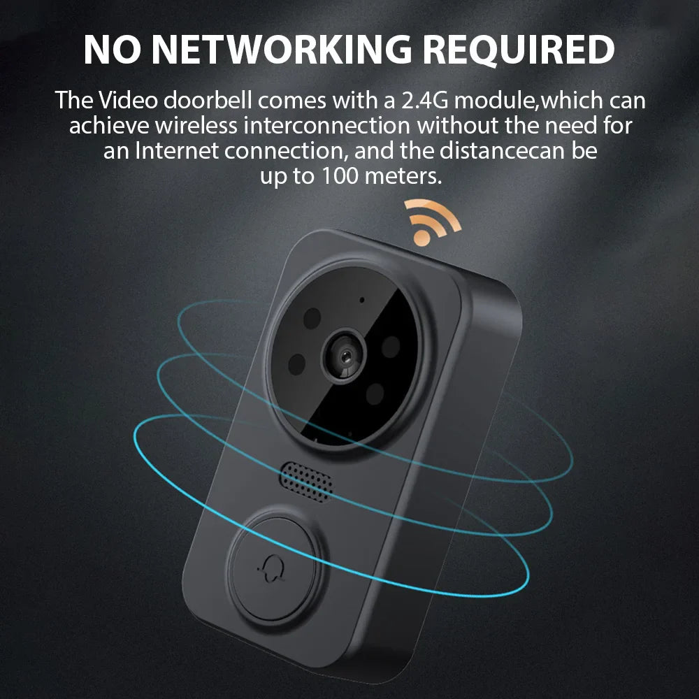4.3" IPS Wireless Video Doorbell — 2.4G Smart Intercom with HD Screen, Two-Way Communication, and Video Monitoring