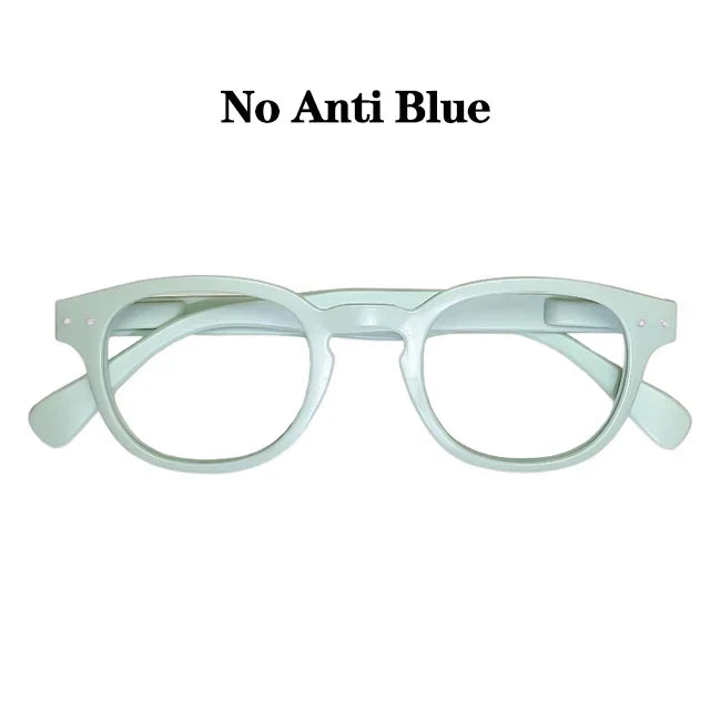May Flower Fashion Reading Glasses for Women & Men – Round Shape with Spring Hinge, Diopter +4.00