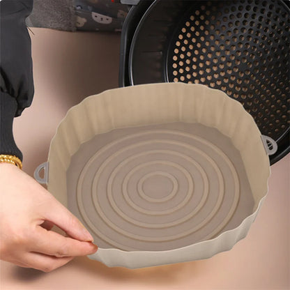 Reusable Air Fryer Silicone Pot & Baking Tray – 1/2/3PCS Basket for Pizza, Fried Chicken, Grill & Kitchen Use