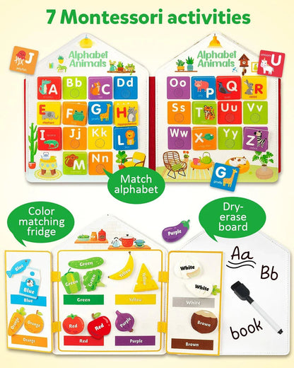 Montessori Busy Board for Toddlers – Sensory Busy Book for Early Education & Fine Motor Skills Learning Toys