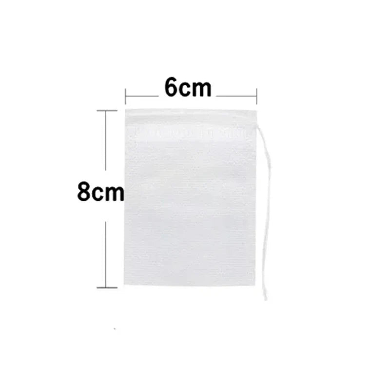 50/100PCS Disposable Tea Filter Bags - Non-Woven Empty Tea Infuser Pouches with String