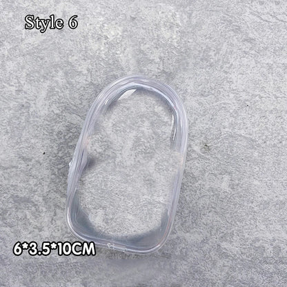 Transparent Jewelry Organizer Box – Plastic Storage Pouch with Keychain, Dustproof Case, Cute Doll Bag for Accessories