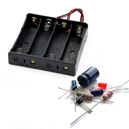 10-in-1 Plastic 18650 Battery Holder — 1/2/3/4 Slot Storage Box with Wire Lead for 3.7V 18650 Batteries