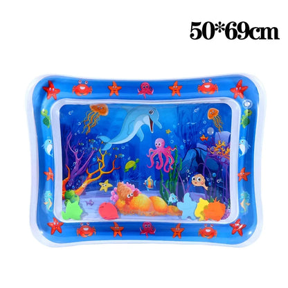 Pet Water Sensory Play Mat - Thick Inflatable Ocean Fish Theme Toy for Cats & Dogs