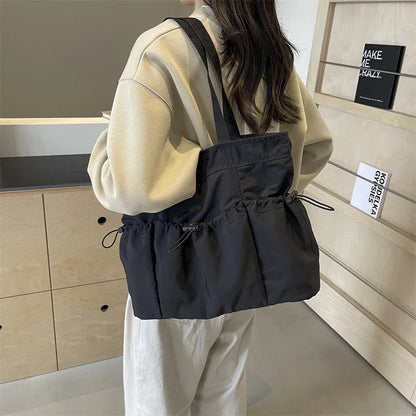 Large Capacity Tote Bag – Fashion Canvas Shoulder Bag for Work, Commuting, and Everyday Use