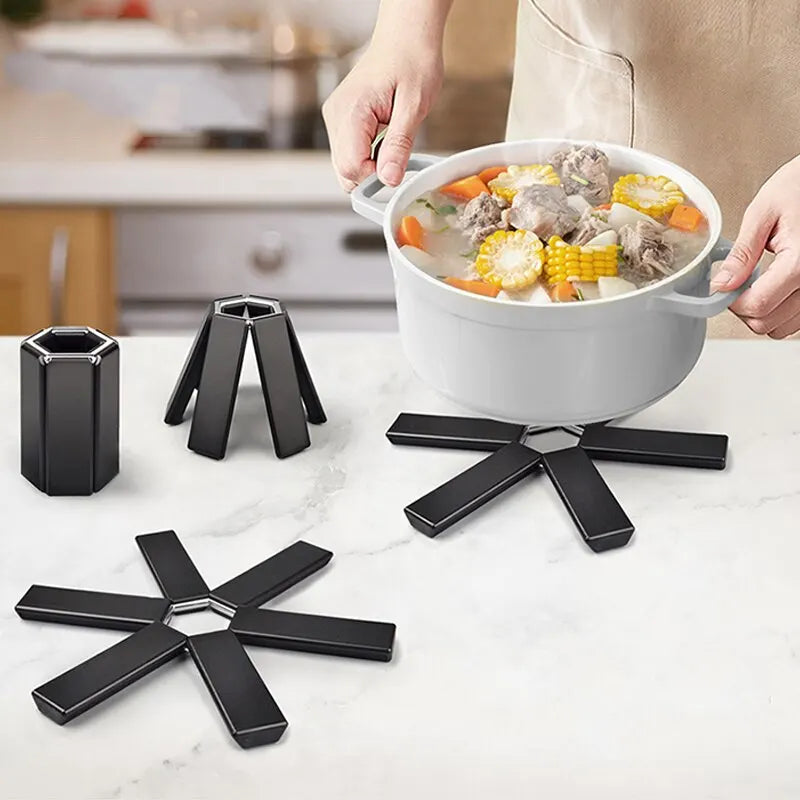 Heat-Resistant Pot Mat & Dish Placemat – Folding Coaster for Pans and Kitchen Use