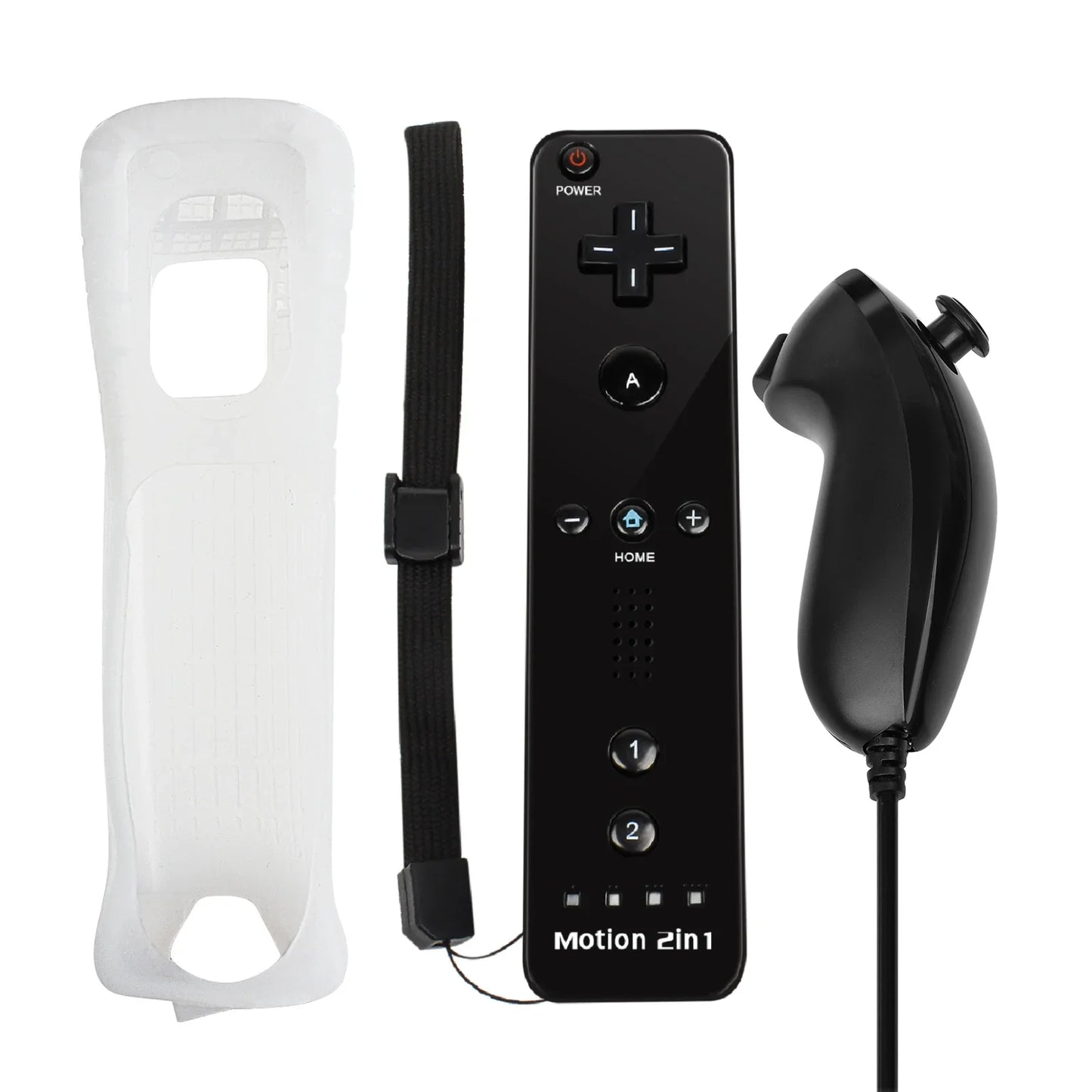 2-in-1 Nintendo Wii Controller Set — Wireless Motion Plus Gamepad with Silicone Case