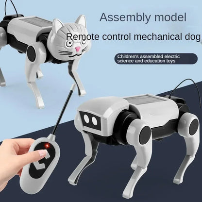 RC Robot Dog Building Kit - Remote Control DIY Mechanical Science Toy Set for Kids Boys Gift