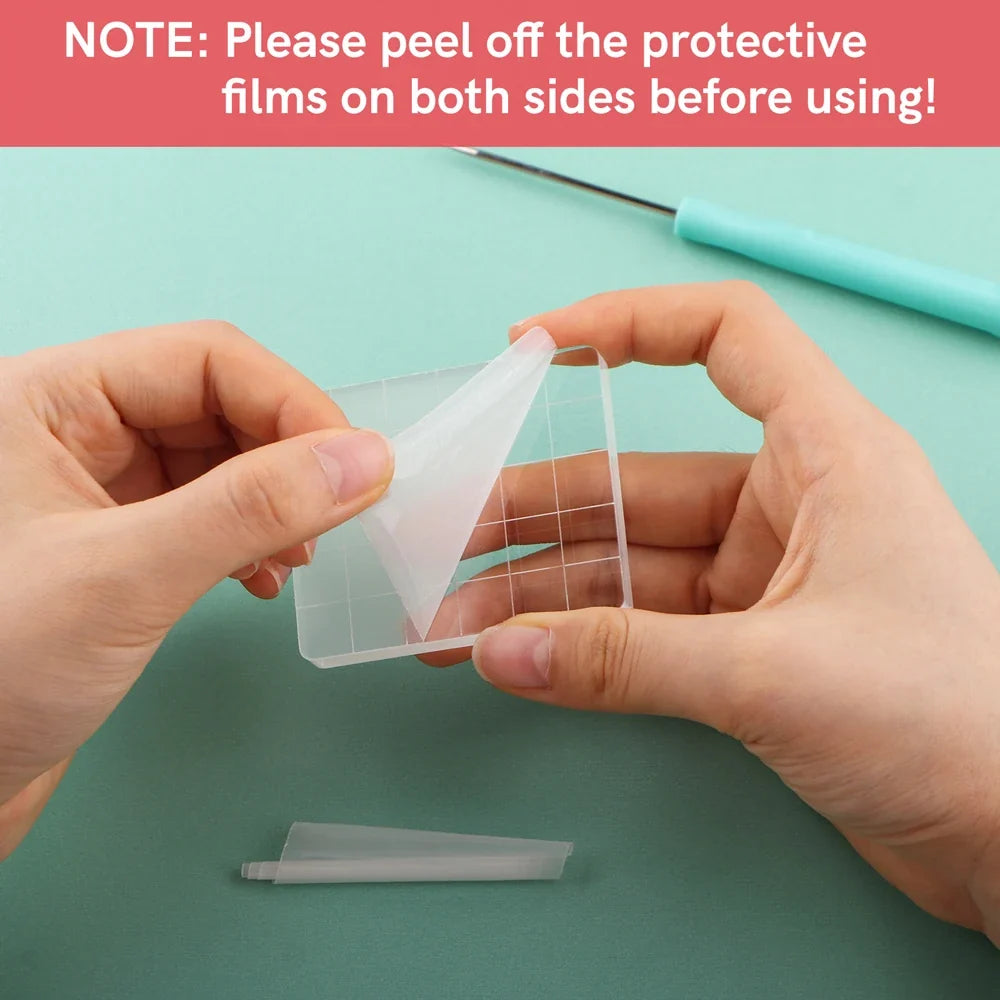 Clear Acrylic Stamp Block Kit - Assorted Grid Line Blocks for Scrapbooking & Card Making