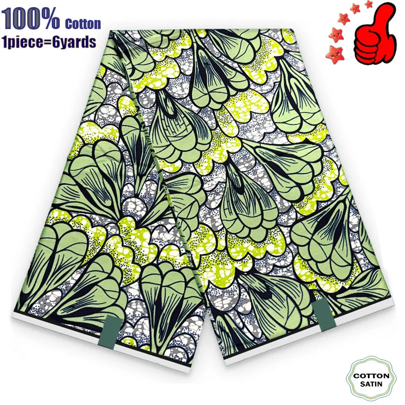 African Real Wax Print Fabric - 100% Cotton Ghana Nigeria Style Ankara Batik Sewing Material