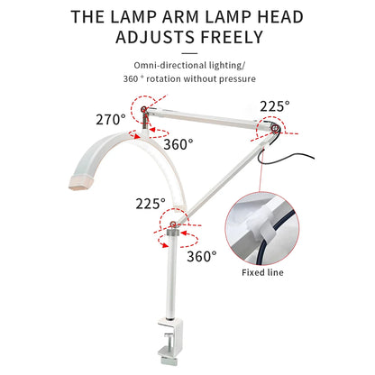 Andoer HD-M3X Desktop LED Video Light: Half-Moon Fill Light 3000K-6000K with C-Clamp | Ideal for Beauty Salon, Makeup, Live Streaming
