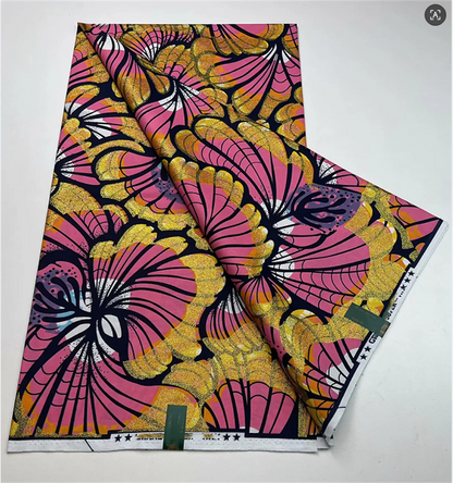 Original African Wax Print Fabric - 6 Yards 100% Cotton Nigerian Ankara Sewing Material