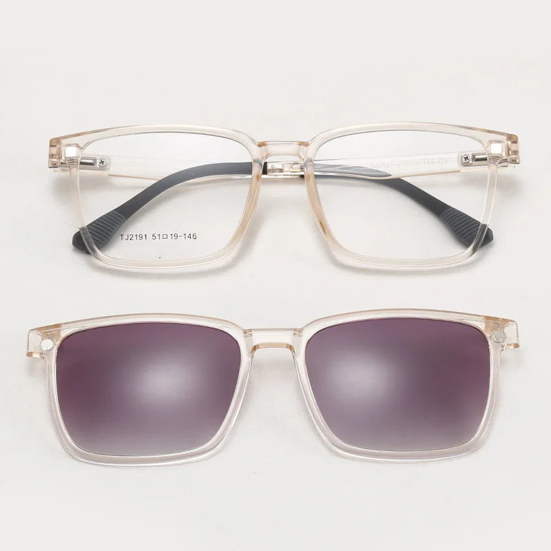 Magnetic Clip-On Prescription Glasses - Flip Up TR90 Polarized Sunglasses With Night Vision & Reading Lens Design