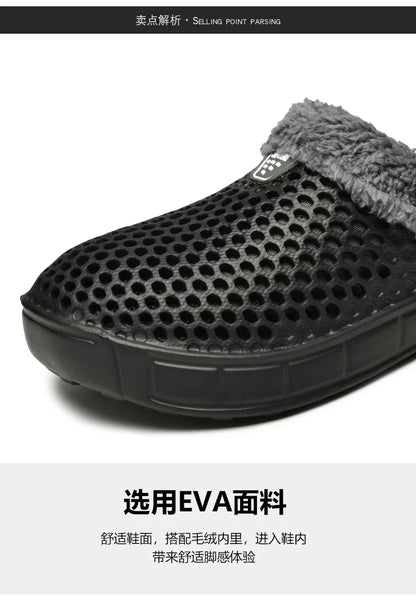 Couple Cotton Slippers – Winter Warm Plush Velvet Thickened Clogs for Men & Women