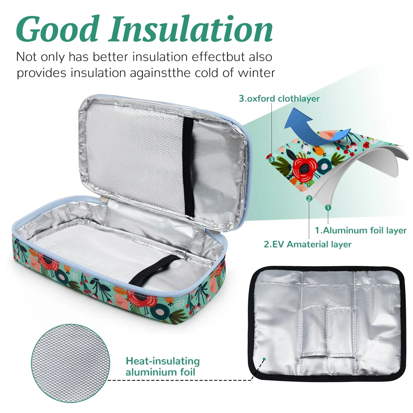 Large Portable Insulin Cooler Bag – Lightweight Durable Travel Cooler for Outdoor Camping and Travel