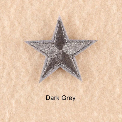 10Pcs Mini Star Embroidery Iron-On Patches – DIY Clothing Appliques Pentagram Stickers for Jackets, Jeans & Bags (Black, White, Gold)