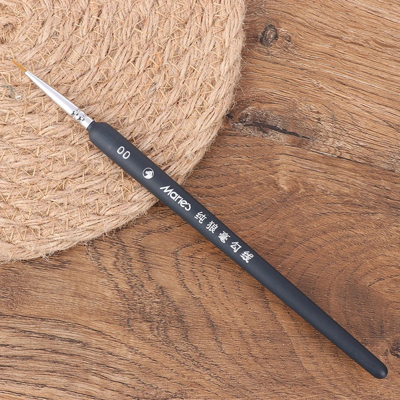 3PCS Gouache & Watercolor Mini Paint Brushes – 0/00/000 Wolf Hair Sketch & Detail Brushes for Professional Art