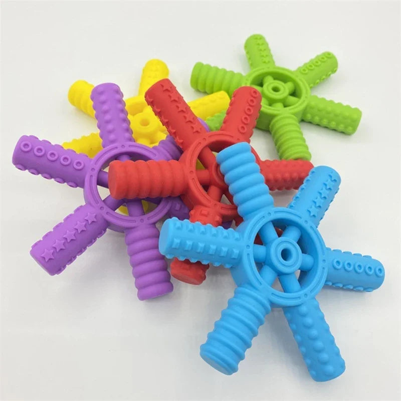 BPA-Free Silicone Baby Teether – Cartoon Sensory Chew Pendant Necklace for Newborns, Autism & ADHD Teething Care