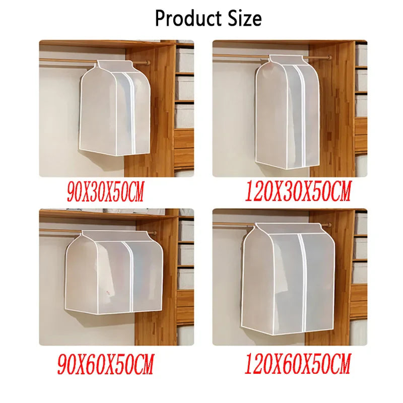 Transparent Clothing Dust Cover — Waterproof Hanging Garment Organizer for Dress & Wardrobe Storage