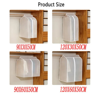 Transparent Clothing Dust Cover — Waterproof Hanging Garment Organizer for Dress & Wardrobe Storage