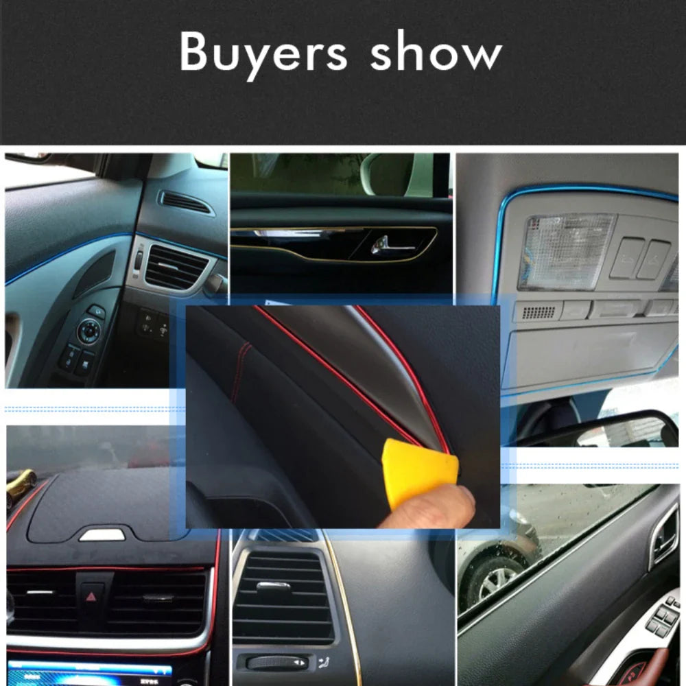 Car Interior PVC Trim Strip – 1M/3M/5M Red Decorative Moulding for Styling & Decoration