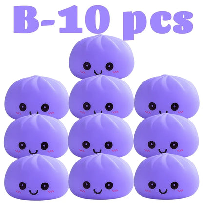 2027 Kawaii Dumpling Night Light - Cute Glowing Dumpling Steamer Desktop Ornament and Gift Decor