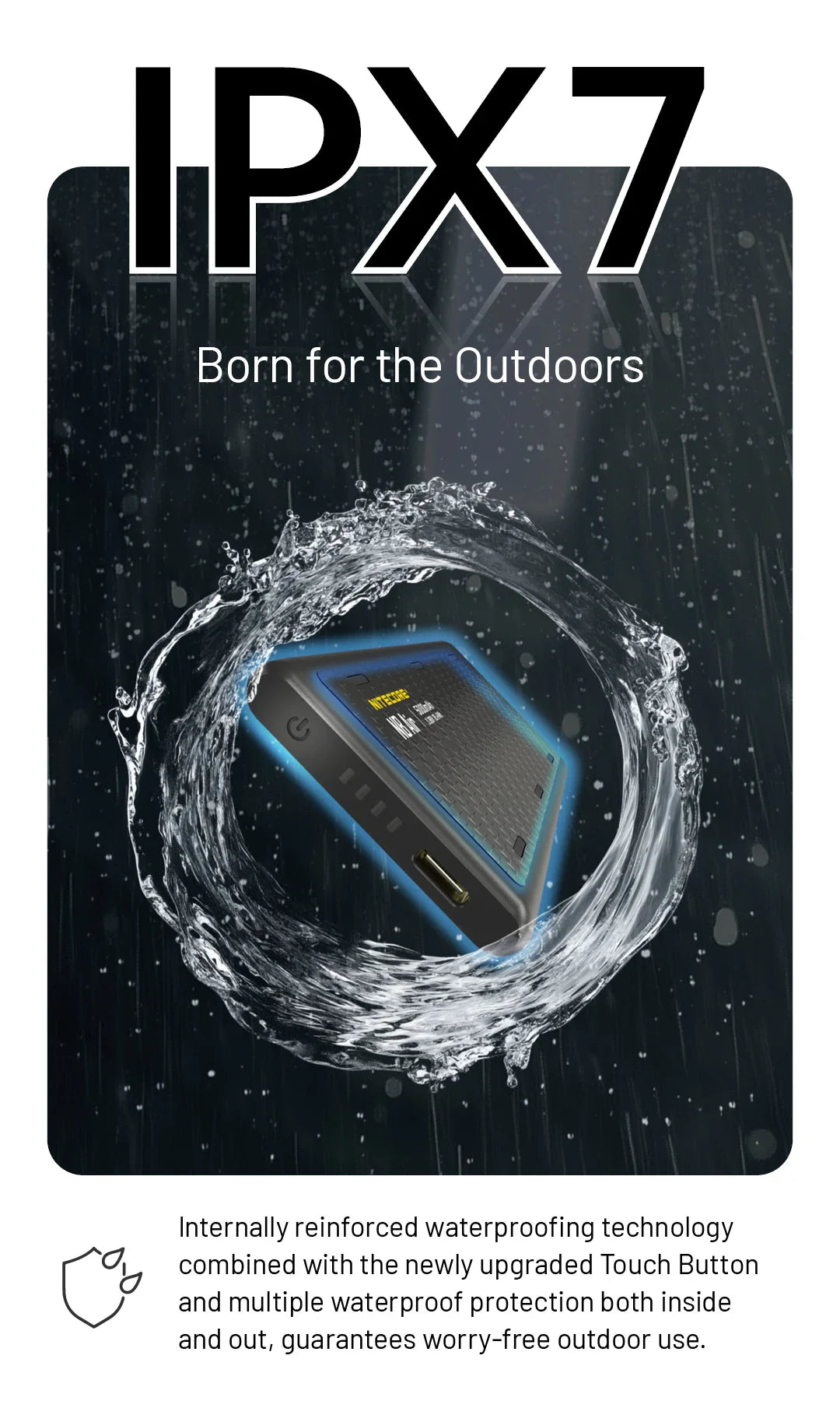 NITECORE NB Air 5000mAh Power Bank – IPX7 Waterproof, 18W USB-C Fast Charge, PD QC3.0 for Smartphones