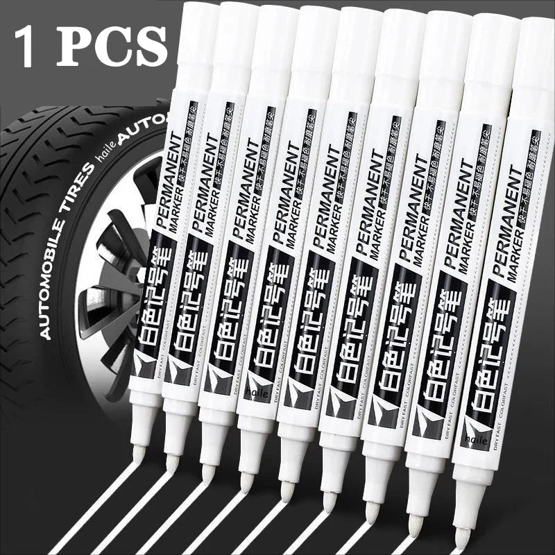 White Marker Pen Set - Waterproof Oil-Based Gel Pens for DIY, Graffiti, Sketching & School Supplies