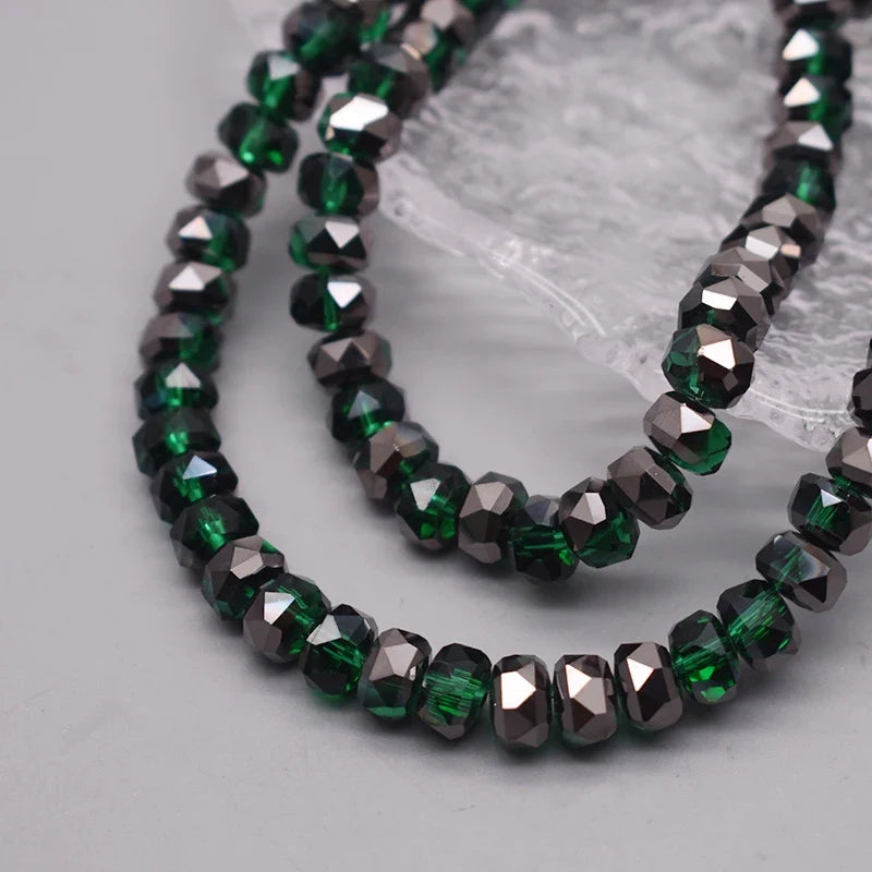 8mm Crystal Glass Beads Set - 30PCS Color Wheel Faceted Round Loose Beads for DIY Jewelry Making & Bracelets