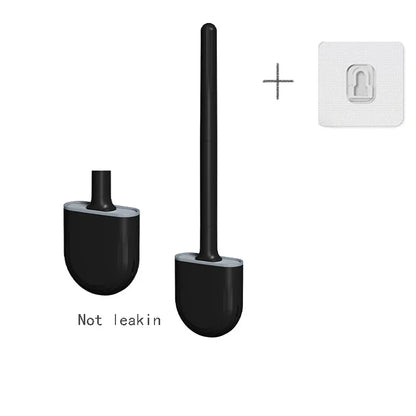 Wall-Mounted Toilet Brush with Holder – Long Handled Silicone Soft Bristles for Bathroom WC Cleaning