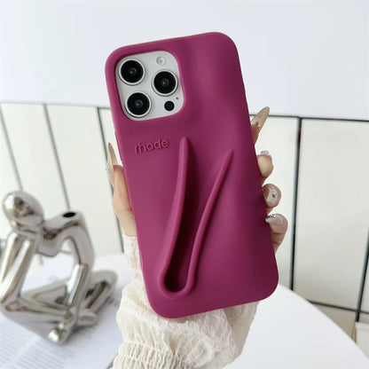 Silicone iPhone Case - 3D Toast Ribbon Espresso Cover for iPhone 12–17 Pro Max, Plus & Air