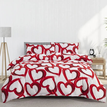 Grey Feather Duvet Cover Set – Full/Queen Boho Bedding with Soft Reversible White Comforter Cover for Kids & Teens