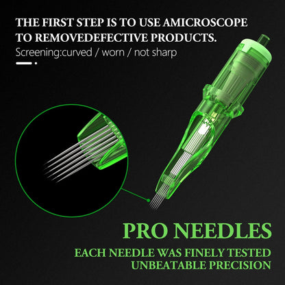 T-Rex 20PCS Tattoo Cartridge Needles - Disposable RL & RM 0.35MM Ink Cartridges for Tattoo Machines