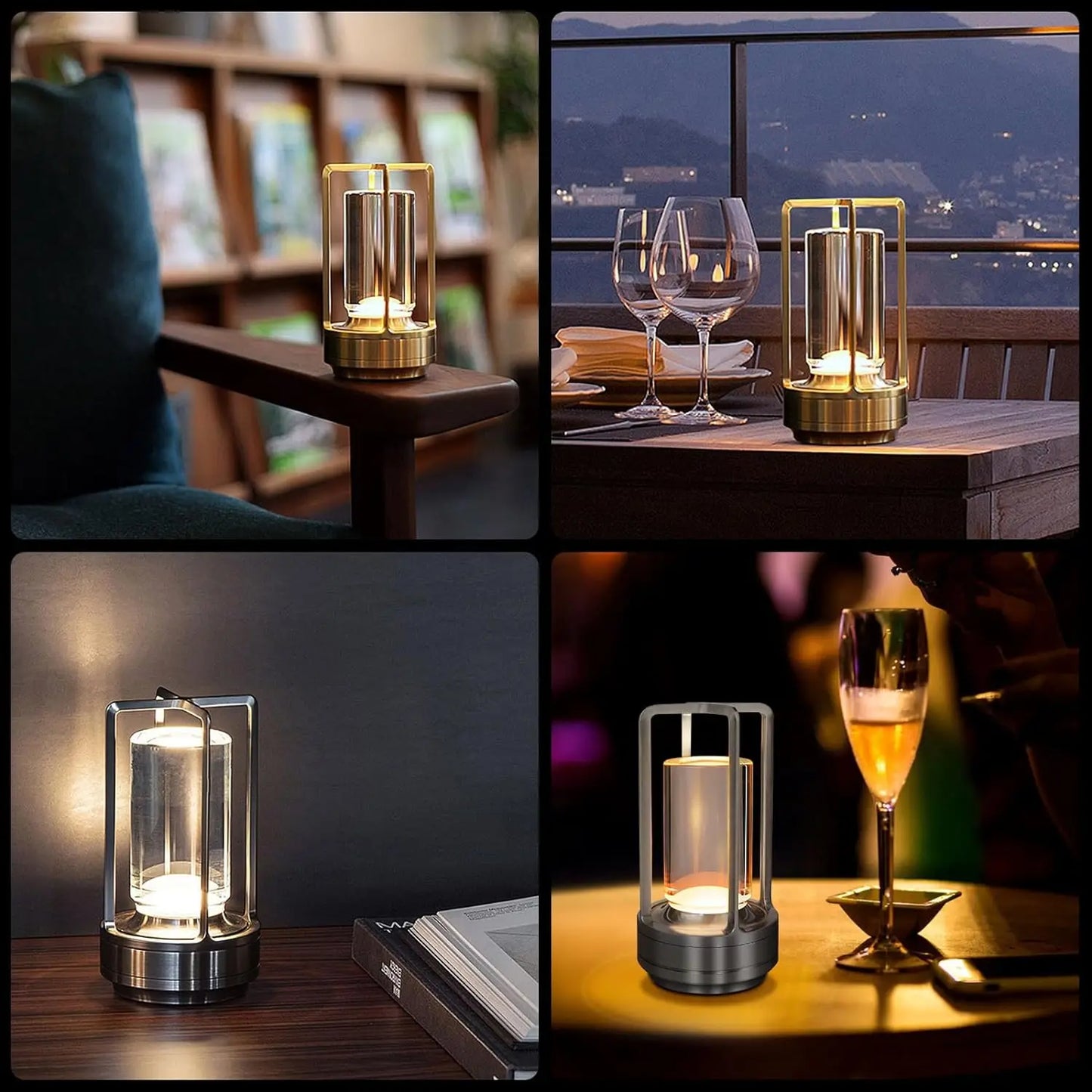 Wireless LED Touch Sensor Table Lamp - Rechargeable Desktop Night Light for Bedroom, Hotel, Bar & Restaurant Decor