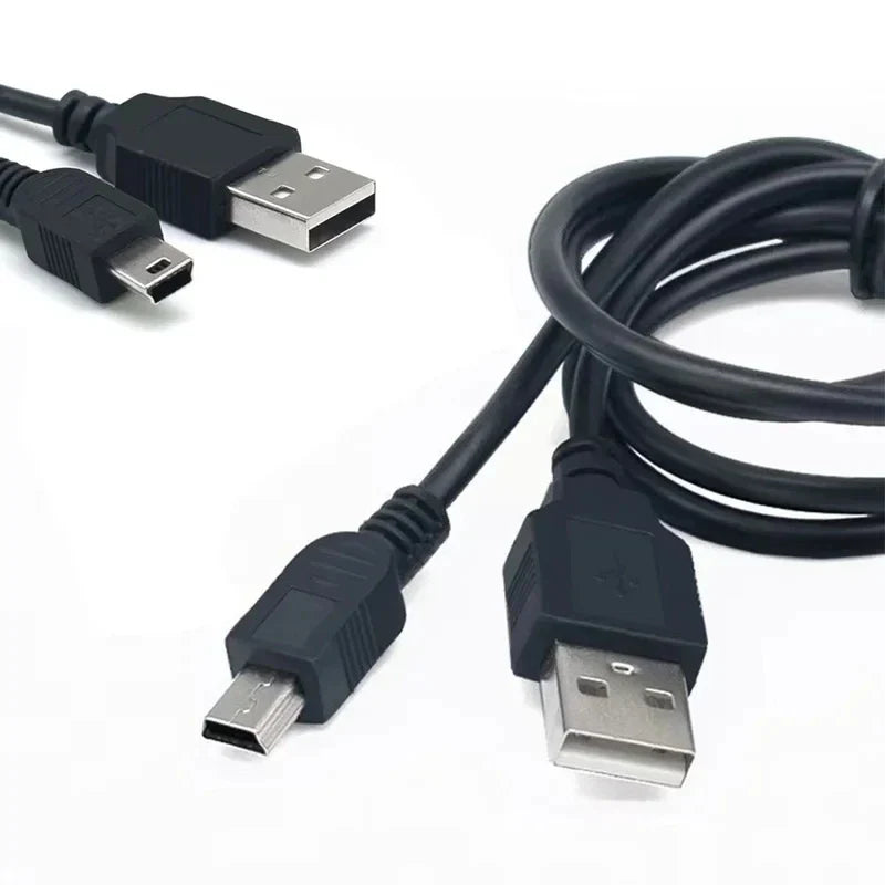 USB 2.0 Male A to Mini B 5-Pin Charging Cable for Digital Cameras Data Transfer & Power Cord Mini USB Charger Cable 1-5 Pack High Speed Sync Cable