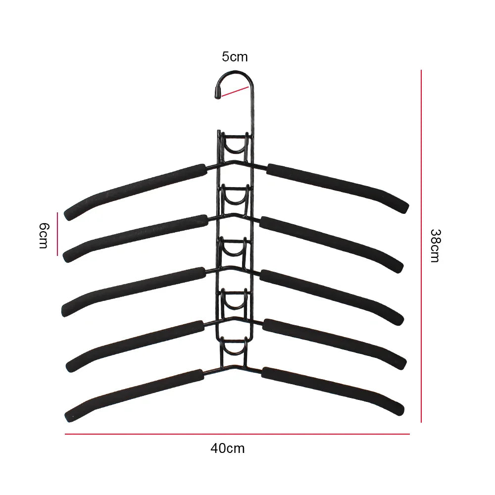 5-Layer Wall-Mounted Clothes Hanger – Detachable One-Piece Drying Rack for Indoor Space-Saving Storage