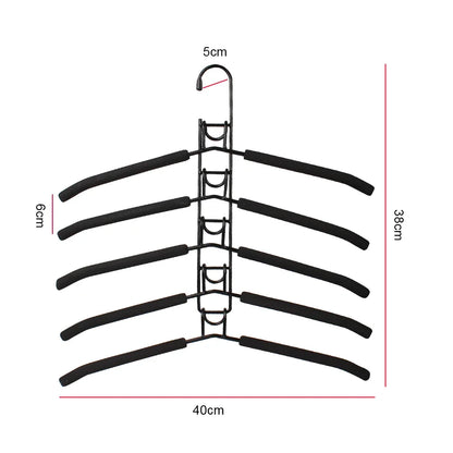 5-Layer Wall-Mounted Clothes Hanger – Detachable One-Piece Drying Rack for Indoor Space-Saving Storage