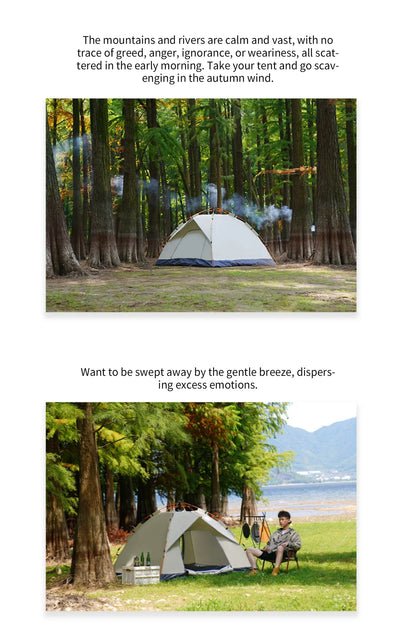 Outdoor Folding Tent – Fully Automatic Quick Open, 3-4 Person Self-Driving Camping Tent, Rain & Sun Proof, Portable