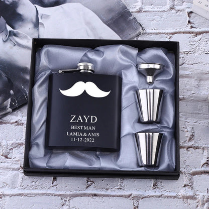 Personalized 6oz Stainless Steel Hip Flask – Engraved Christmas, Birthday, Valentine's Day Gift, Custom Logo for Wedding Favors   2/2