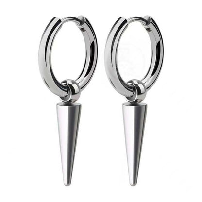 Long Hanging Cross & Leaf Hoop Earrings – Vintage Stainless Steel Hip Hop Unisex Jewelry Accessories