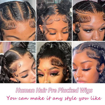 Water Wave 13x6 Lace Front Wig – Deep Curly Human Hair Wet & Wavy Pre-Plucked with Baby Hair for Women