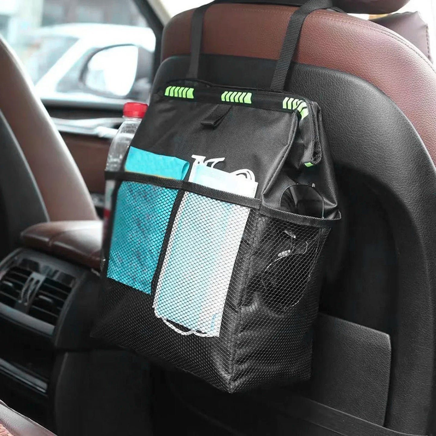 Waterproof Foldable Car Trash Can - Large Capacity Hanging Rubbish Bin & Waste Organizer for Car Accessories